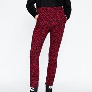 Zara Leopard Print Pants Size Large